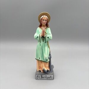 Saint Bridget of Ireland Rare Ceramic Orthodox Catholic Figurine Holland Mold 8"